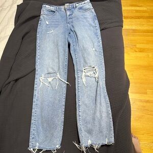 Express Light Blue Distressed Women Jeans